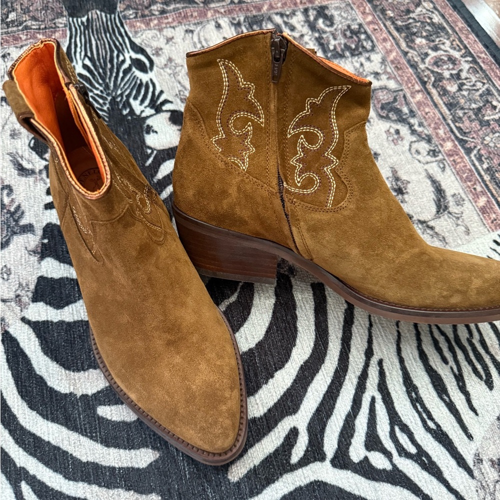 Penelope Chilvers Tan Suede Ankle Boots